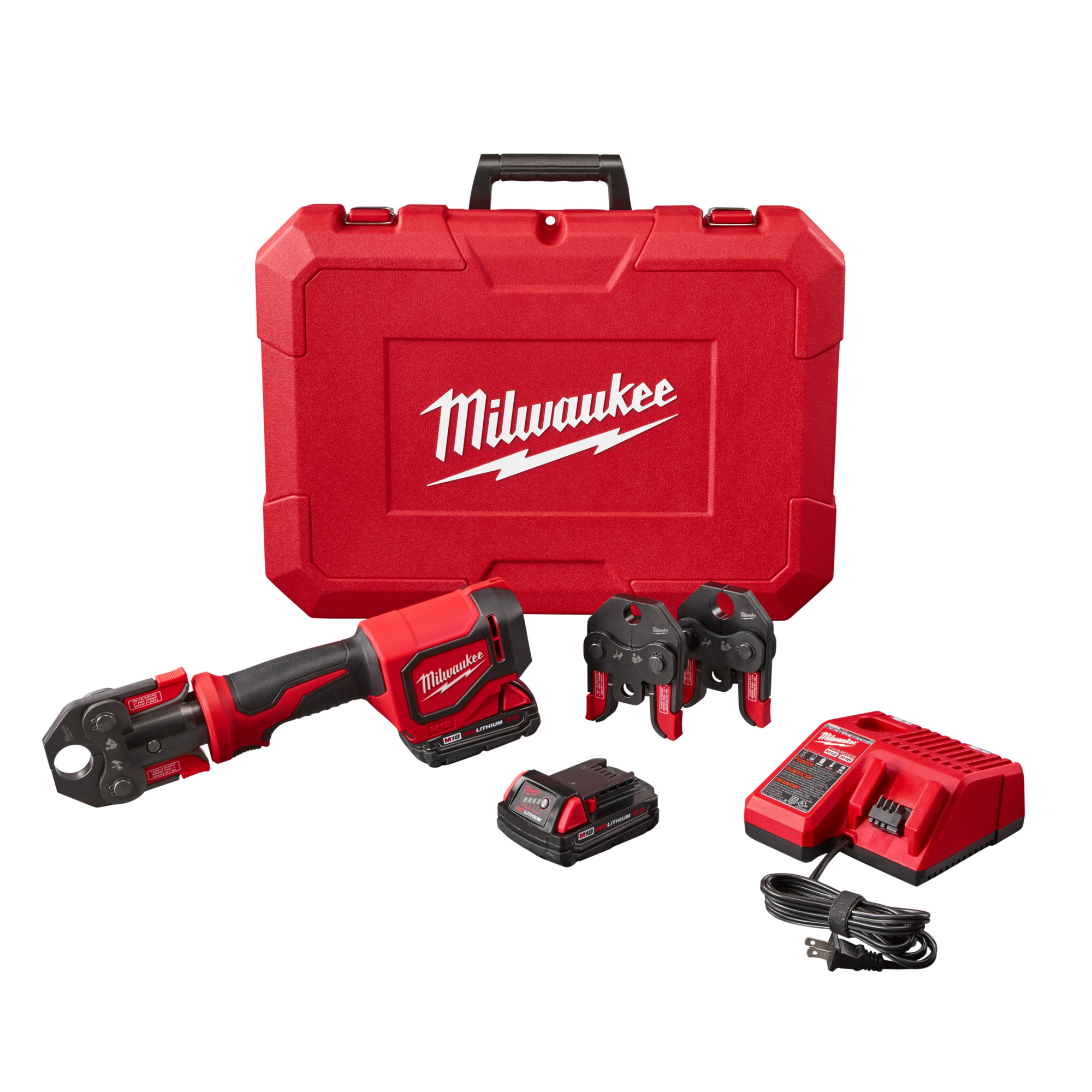 Milwaukee, M18 Short Throw Press Tool Kit with PEX Crimp Jaws, Max. Pipe Diameter 1 in, Model# 2674-22C